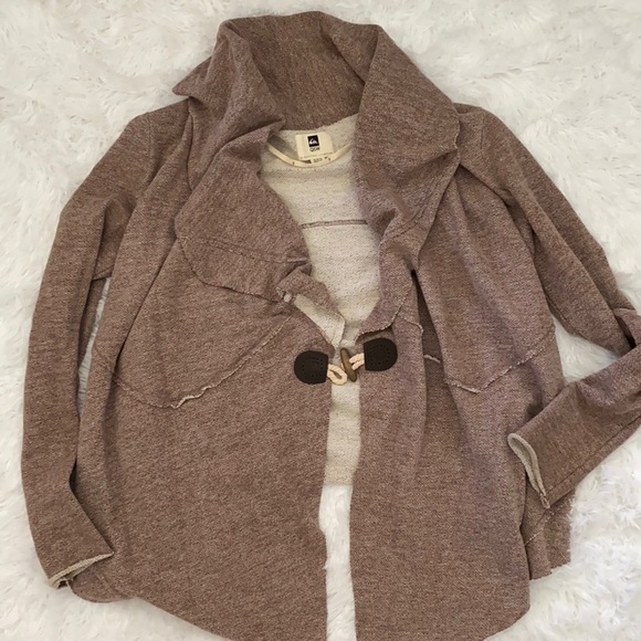 NWOT Quicksilver women’s Asymmetrical brick cardigan - Picture 7 of 14